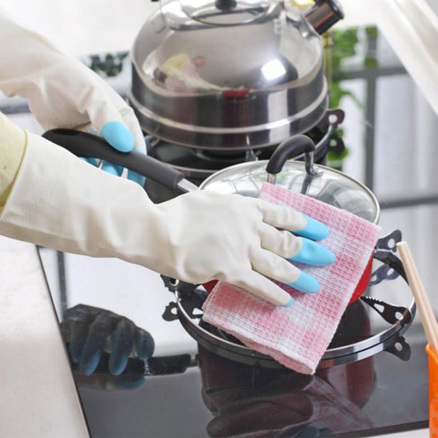 4934 Reusable Rubber Latex Pvc Flock Lined Elbow Length Hand Gloves Cleaning Gloves 4934 Reusable Rubber Latex Pvc Flock Lined Elbow Length Hand Gloves Cleaning Gloves